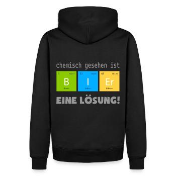 Bier ist eine Lösung | Chemie Elemente Spruch - Männer Premium Bio Hoodie - Schwarz - Hinten - Nico (187cm)