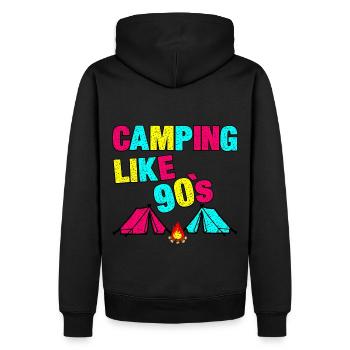 90s Camping - Men’s Premium Organic Hoodie - black - Back - Nico (187cm)