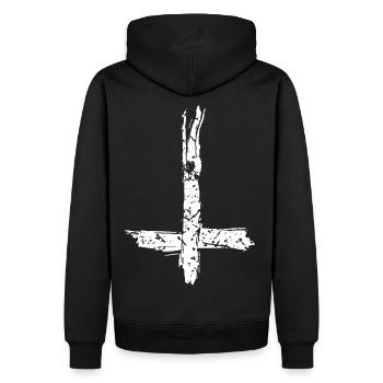 Petruskreuz - Männer Premium Bio Hoodie - Schwarz - Hinten - Nico (187cm)