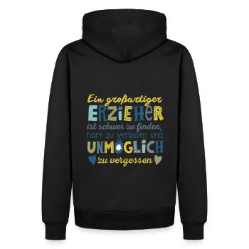 Großartiger Erzieher - Männer Premium Bio Hoodie - Schwarz - Hinten - Nico (187cm)