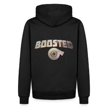 Boosted Turbo - Men’s Premium Organic Hoodie - black - Back - Nico (187cm)