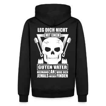 Vater - lustiger Spruch - Männer Premium Bio Hoodie - Schwarz - Hinten - Nico (187cm)