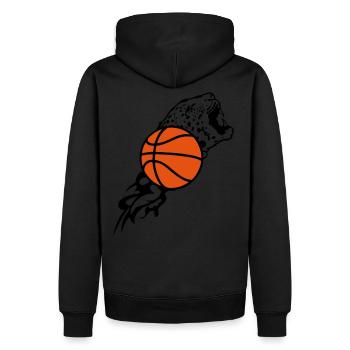 basketball Tiger flamme1 - Männer Premium Bio Hoodie - Schwarz - Hinten - Nico (187cm)