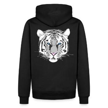 weißer Tiger - Männer Premium Bio Hoodie - Schwarz - Hinten - Nico (187cm)