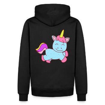 Einhorn Zeichnung - Männer Premium Bio Hoodie - Schwarz - Hinten - Nico (187cm)