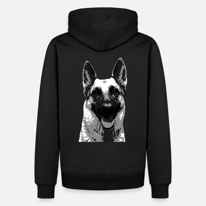 Schäferhund - deutscher Schäferhund Kopf Geschenk - Männer Premium Bio Hoodie - Schwarz