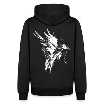 Le Corbeau Blanc - Sweat à capuche Premium bio Homme - noir - Dos - Nico (187cm)