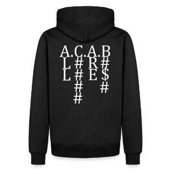 ACAB | ALL #### ARE ######### 1312 - Men’s Premium Organic Hoodie - black - Back - Nico (187cm)