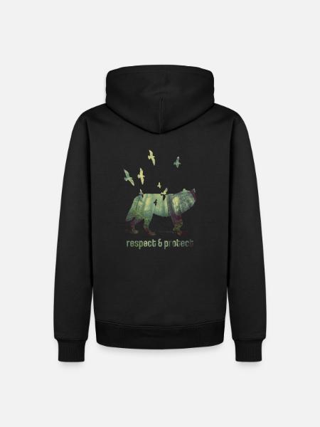 Wolf Woelfe wild nature conservation animal protection - Men’s Premium Organic Hoodie - black