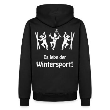 Es Lebe Der Wintersport! (Après Ski Party / Apres) - Männer Premium Bio Hoodie - Schwarz - Hinten - Nico (187cm)
