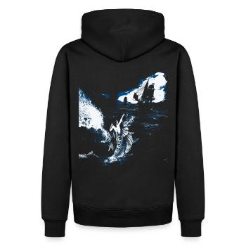 L'appel de la sirène - Sweat à capuche Premium bio Homme - noir - Dos - Nico (187cm)