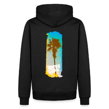Summer is coming - Men’s Premium Organic Hoodie - black - Back - Nico (187cm)