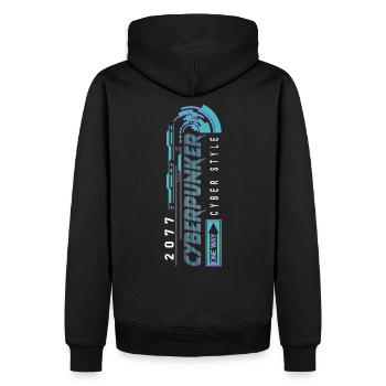 Cyberpunker 2077 cyber style - Sweat à capuche Premium bio Homme - noir - Dos - Nico (187cm)