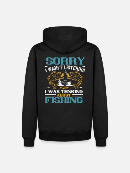 Fishing funny fishing sayings - Men’s Premium Organic Hoodie - black
