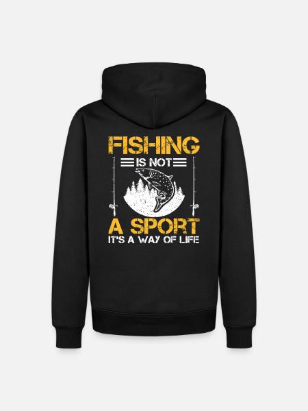 Angeln lustiger Angler Spruch - Herre Premium økologisk hoodie - sort