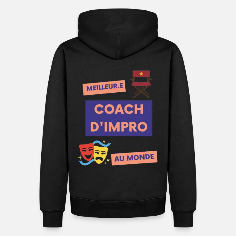 Meilleur-e coach d'impro au monde (inclusif) - Sweat à capuche Premium bio Homme - noir