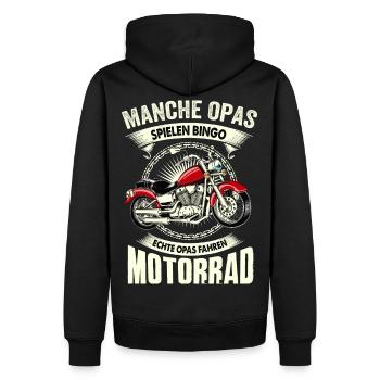 Opa Motorrad Bike Straße Helm Freiheit Geschenk - Männer Premium Bio Hoodie - Schwarz - Hinten - Nico (187cm)