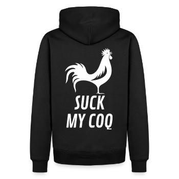 Suck my Coq - Sweat à capuche Premium bio Homme - noir - Dos - Nico (187cm)