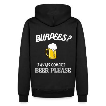 Burpees? J'avais compris beer please cadeau - Sweat à capuche Premium bio Homme - noir - Dos - Nico (187cm)