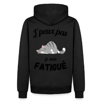 T-shirt j'peux pas je suis fatigué cadeau - Sweat à capuche Premium bio Homme - noir - Dos - Nico (187cm)