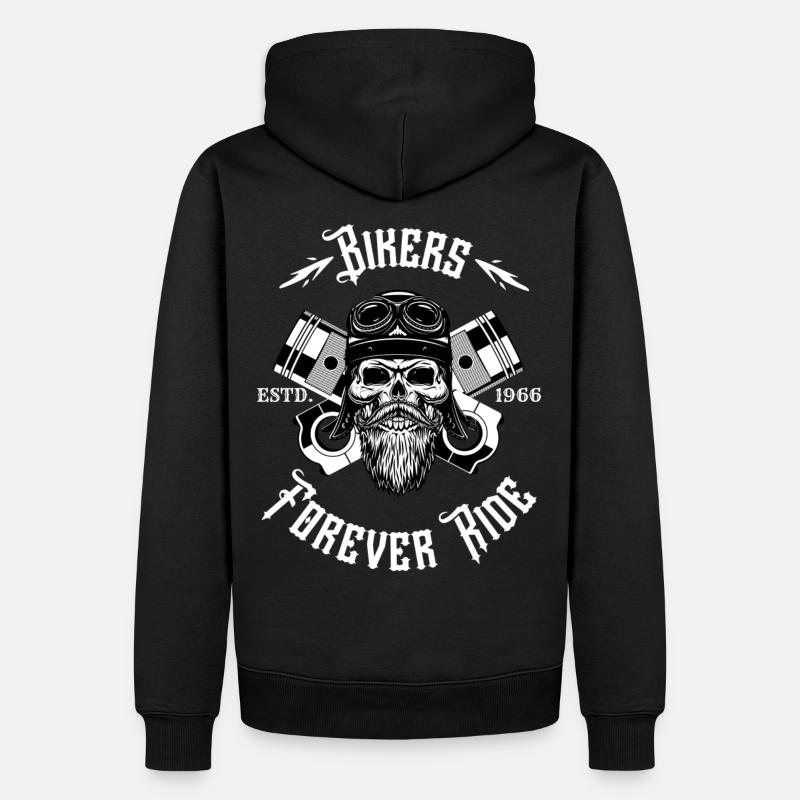 Einen Motard-Look. - Männer Premium Bio Hoodie - Schwarz