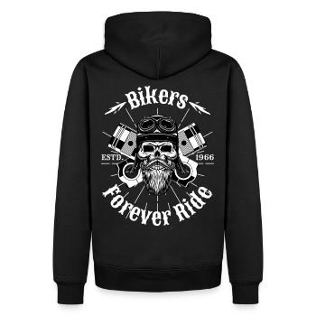 I am a Biker. - Men’s Premium Organic Hoodie - black - Back - Nico (187cm)