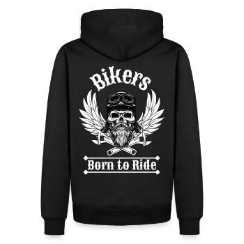 Je suis un Motard. - Sweat à capuche Premium bio Homme - noir - Dos - Nico (187cm)
