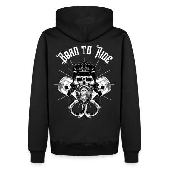 Une allure de Motard. - Sweat à capuche Premium bio Homme - noir - Dos - Nico (187cm)
