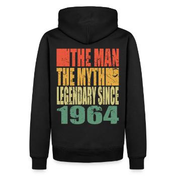 Né en 1964 The Man The Myth Anniversaire - Sweat à capuche Premium bio Homme - noir - Dos - Nico (187cm)