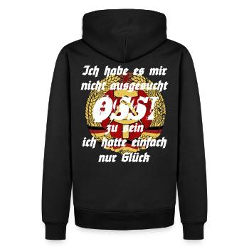 Ich habe es mir nicht ausgesucht OSSI zu sein... - Männer Premium Bio Hoodie - Schwarz - Hinten - Nico (187cm)