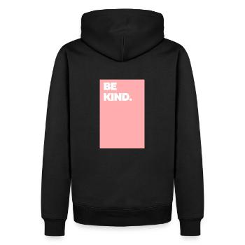 Be Kind - Men’s Premium Organic Hoodie - black - Back - Nico (187cm)