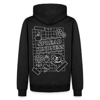Répandre la gentillesse (blanc) - Sweat à capuche Premium bio Homme - noir - Dos - Nico (187cm)