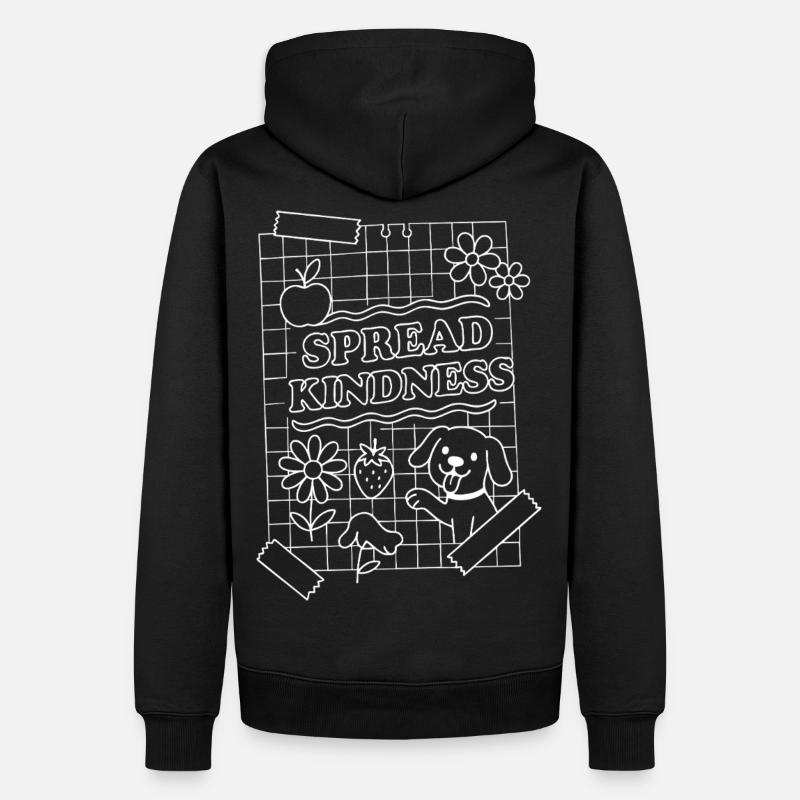 Spread Kindness (weiß) - Männer Premium Bio Hoodie - Schwarz
