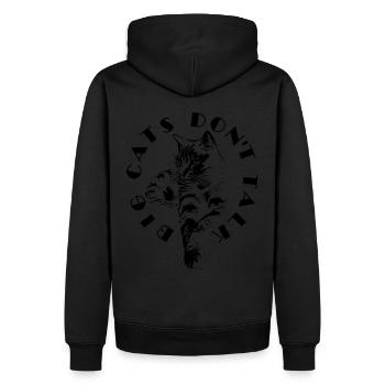 GROßKATZEN REDEN NICHT | Schwarze Katze - Männer Premium Bio Hoodie - Schwarz - Hinten - Nico (187cm)