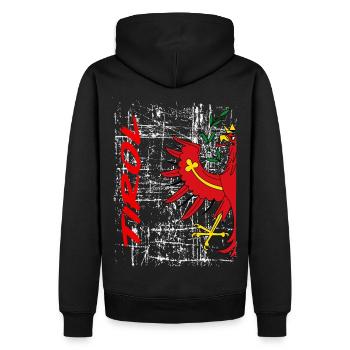 Tirol T-Shirt Tiroler Adler Retro Look - Männer Premium Bio Hoodie - Schwarz - Hinten - Nico (187cm)