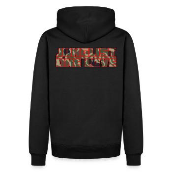 Junglist One Love Drum and Bass DNB Camo Remix - Männer Premium Bio Hoodie - Schwarz - Hinten - Nico (187cm)