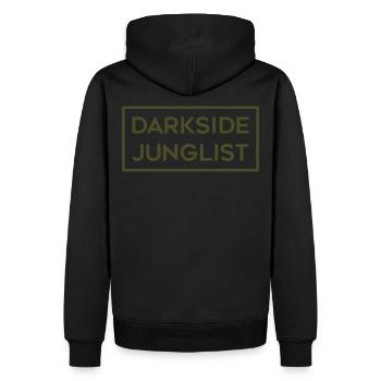 Darkside Junglist Minimalist Green - Men’s Premium Organic Hoodie - black - Back - Nico (187cm)