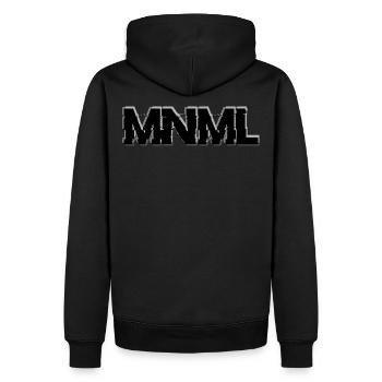 MNML Glitch Minimalismus Techno House Musik - Männer Premium Bio Hoodie - Schwarz - Hinten - Nico (187cm)