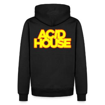 Acid House Musik - Männer Premium Bio Hoodie - Schwarz - Hinten - Nico (187cm)