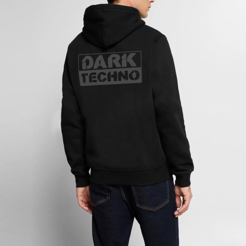 Dark Techno Stencil Grey Remix Men’s Premium Organic Hoodie