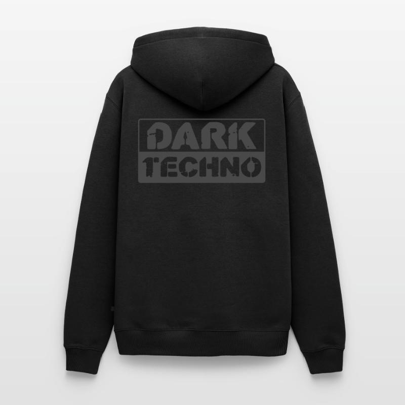Dark Techno Stencil Grey Remix Men’s Premium Organic Hoodie