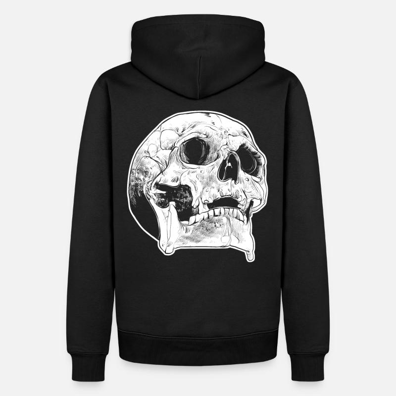 crâne crâne os grogne gothique - Sweat à capuche Premium bio Homme - noir