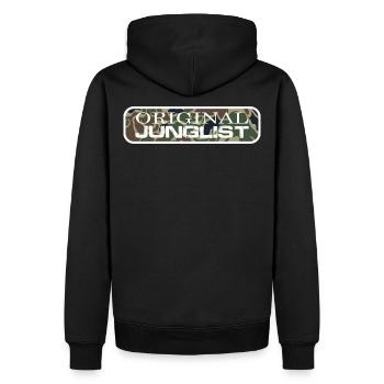 Original Junglist Drum and Bass DnB 90s Camo Remix - Sweat à capuche Premium bio Homme - noir - Dos - Nico (187cm)