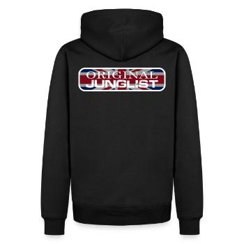 Original Junglist Drum and Bass DnB 90s UK Remix - Men’s Premium Organic Hoodie - black - Back - Nico (187cm)