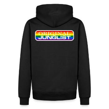 Original Junglist Drum and Bass DnB 90s Pride Mix - Sweat à capuche Premium bio Homme - noir - Dos - Nico (187cm)