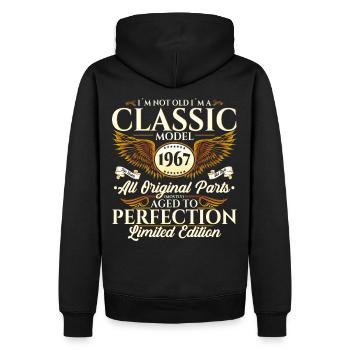 Vintage 1967 Anniversaire Vintage Cadeau Hommes - Sweat à capuche Premium bio Homme - noir - Dos - Nico (187cm)