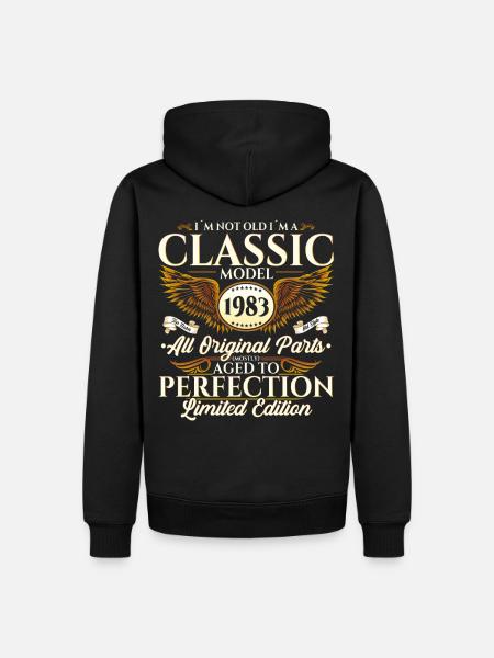 Vintage 1983 39th birthday Vintage 83 Gift - Men’s Premium Organic Hoodie - black