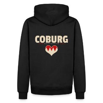 Coburg Stadt Gemeinde Markt Dorf Franken - Männer Premium Bio Hoodie - Schwarz - Hinten - Nico (187cm)