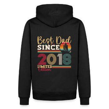 Men's Best Dad Since 2018 Father's Day Gift Fun - Men’s Premium Organic Hoodie - black - Back - Nico (187cm)