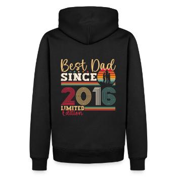 Men's Best Dad Since 2016 Father's Day Gift Fun - Men’s Premium Organic Hoodie - black - Back - Nico (187cm)